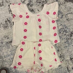 Zara floral Pink and White set 12-18m